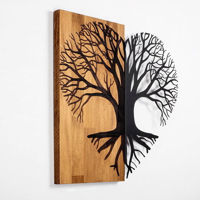 Wallity Love Tree Escultura de Pared en Nogal y Negro
